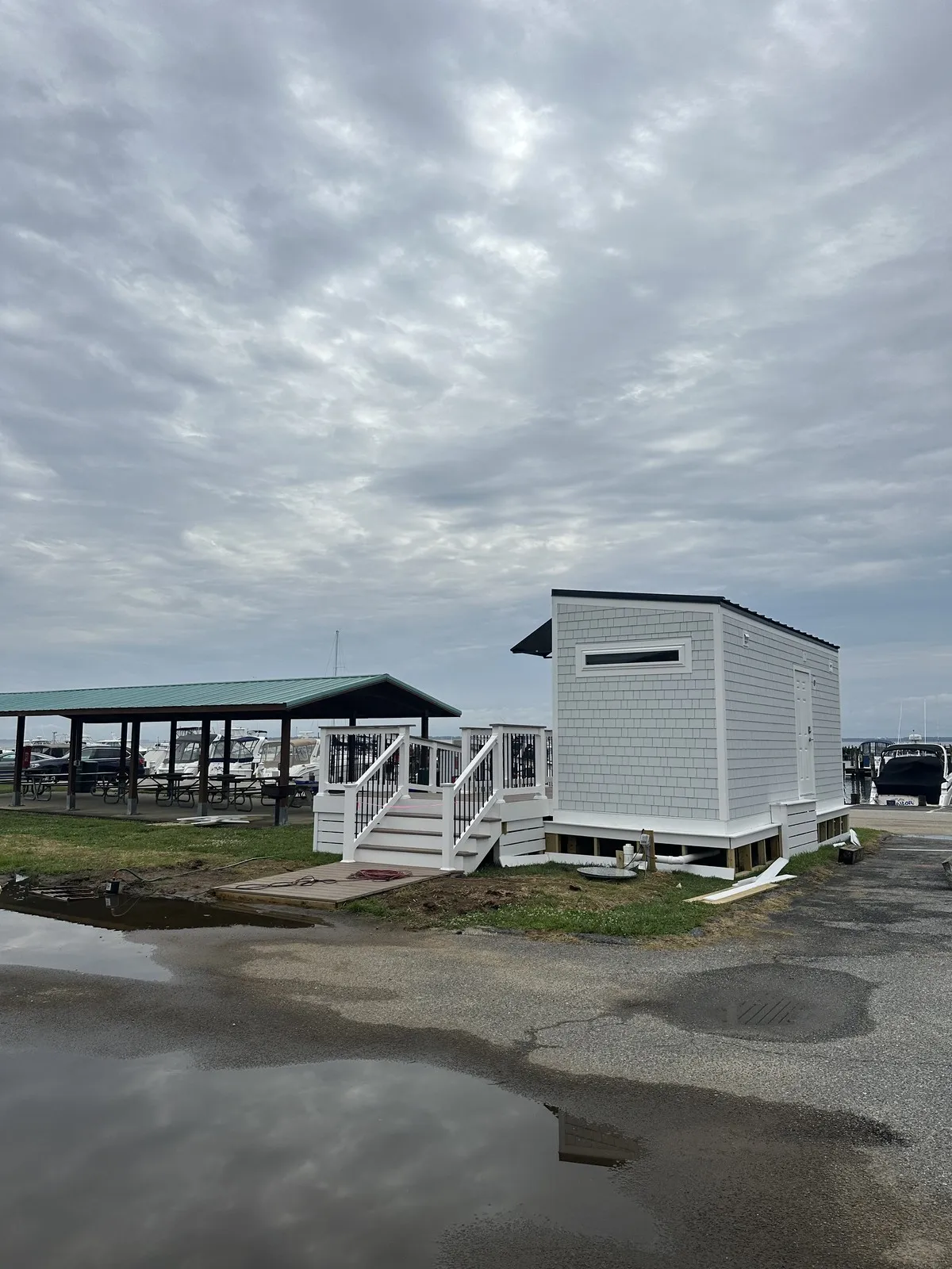 Marina building before landscape design
